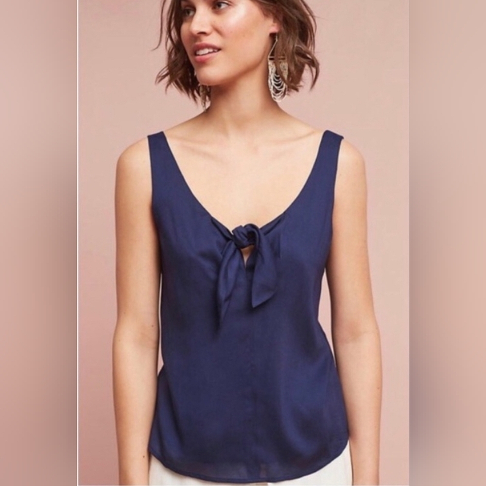 Maeve Anthropologie Verena Tie-Front Blouse Size M